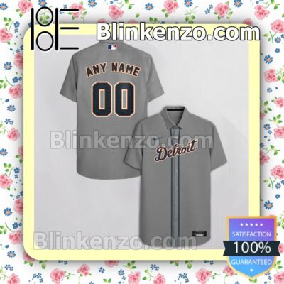 Personalized Detroit Tigers Gray Gift For Fans Summer Hawaiian Shirt, Mens Shorts