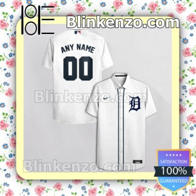 Personalized Detroit Tigers White Logo Branded Summer Hawaiian Shirt, Mens Shorts