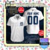 Personalized Detroit Tigers White Summer Hawaiian Shirt, Mens Shorts