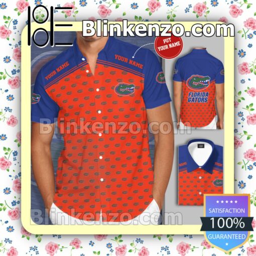 Personalized Florida Gators Football Team Orange Summer Hawaiian Shirt, Mens Shorts