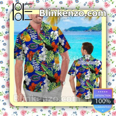 Personalized Florida Gators Parrot Floral Tropical Mens Shirt, Swim Trunk