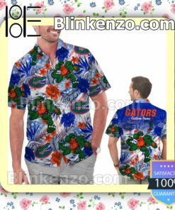 Personalized Florida Gators Tropical Floral America Flag For NCAA Football Lovers University of Florida Mens Shirt, Swim Trunk