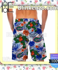 Personalized Florida Gators Tropical Floral America Flag For NCAA Football Lovers University of Florida Mens Shirt, Swim Trunk a