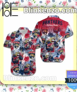 Personalized Florida Panthers Tropical Floral America Flag Mens Shirt, Swim Trunk a