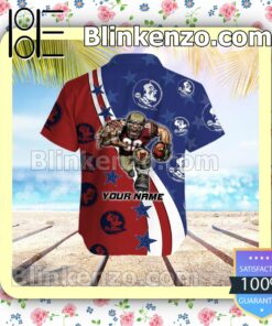 Personalized Florida State Seminoles American Flag Mens Shirt, Swim Trunk a