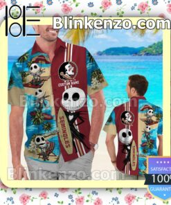 Personalized Florida State Seminoles Jack Skellington Mens Shirt, Swim Trunk