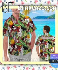 Personalized Florida State Seminoles Parrot Floral Tropical Mens Shirt, Swim Trunk