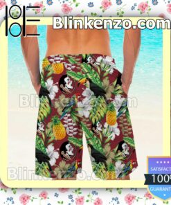 Personalized Florida State Seminoles Parrot Floral Tropical Mens Shirt, Swim Trunk a
