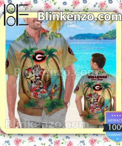 Personalized Georgia Bulldogs Flamingo Parrot Mens Shirt, Swim Trunk