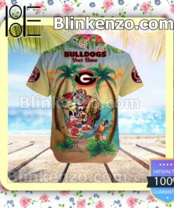 Personalized Georgia Bulldogs Flamingo Parrot Mens Shirt, Swim Trunk a