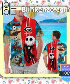 Personalized Georgia Bulldogs Jack Skellington Mens Shirt, Swim Trunk