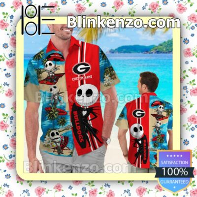 Personalized Georgia Bulldogs Jack Skellington Mens Shirt, Swim Trunk