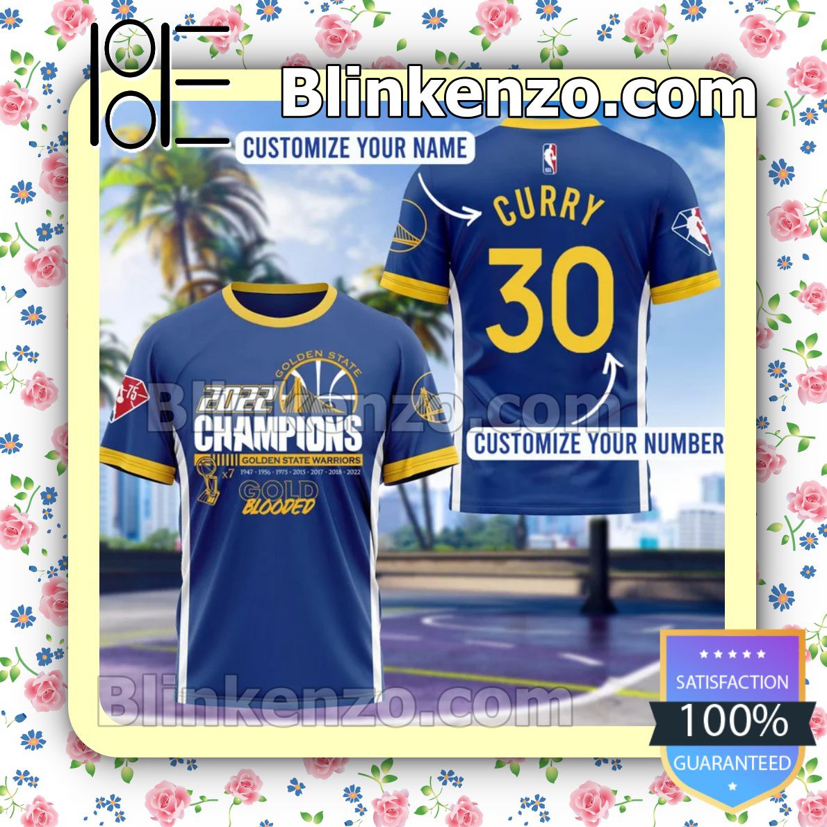 Personalized Golden State Warriors 7 Times Champions Gold Blooded Hoodies, Long Sleeve Shirt