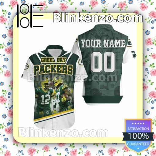 Personalized Green Bay Packers Aaron Rodgers 12 And Davante Adams 17 Nfl Summer Shirt