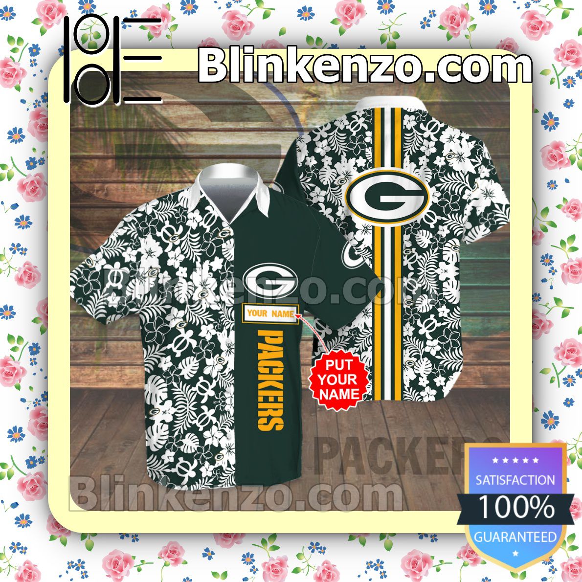 Personalized Green Bay Packers Mens Shirt, Swim Trunk - Blinkenzo