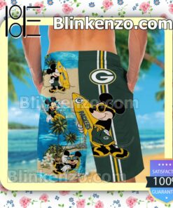 Personalized Green Bay Packers Mickey Mens Shirt, Swim Trunk a