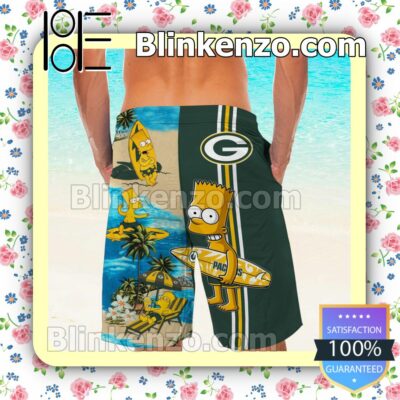Personalized Green Bay Packers Simpsons Mens Shirt, Swim Trunk a