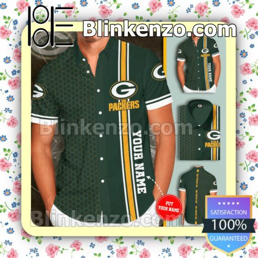 Personalized Green Bay Packers Sport Team Green Summer Hawaiian Shirt, Mens Shorts
