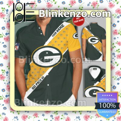 Personalized Green Bay Packers Team Green Summer Hawaiian Shirt, Mens Shorts