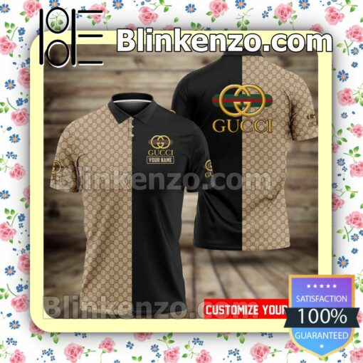 Personalized Gucci Monogram On Right Half Embroidered Polo Shirts