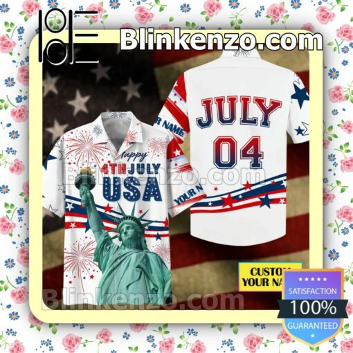 Personalized Happy 4th July Usa Liberties Men's Button-Down Shirts