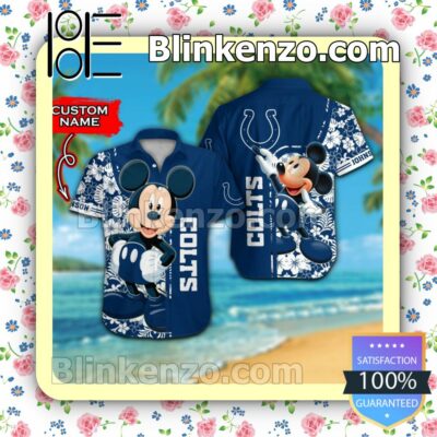 Personalized Indianapolis Colts & Mickey Mouse Mens Shirt, Swim Trunk