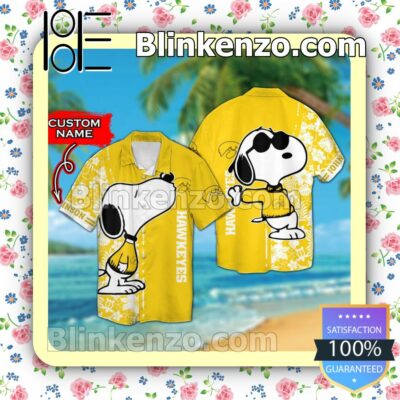 Personalized Iowa Hawkeyes & Snoopy Mens Shirt, Swim Trunk