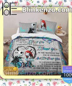 Personalized Jack And Sally I Choose You Queen King Quilt Blanket Set b