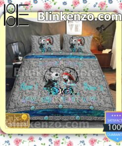 Personalized Jack And Sally It's Plain To See We're Simply Meant To Be Queen King Quilt Blanket Set a