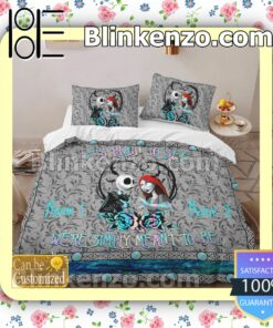 Personalized Jack And Sally It's Plain To See We're Simply Meant To Be Queen King Quilt Blanket Set b