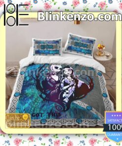 Personalized Jack And Sally You And Me We Got This Queen King Quilt Blanket Set b