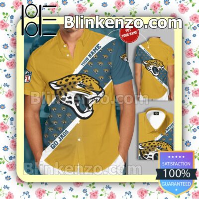 Personalized Jacksonville Jaguars Football Team Yellow Summer Hawaiian Shirt, Mens Shorts