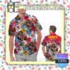 Personalized Kansas City Chiefs Tropical Floral America Flag Aloha Mens Shirt, Swim Trunk