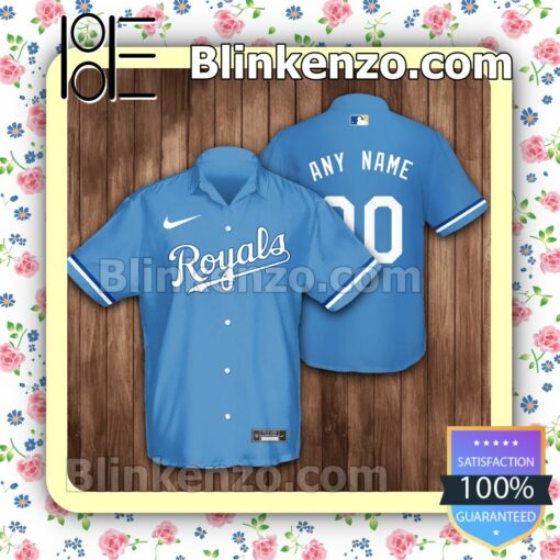 Personalized Kansas City Royals Baseball Blue Summer Hawaiian Shirt, Mens Shorts