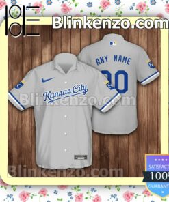 Personalized Kansas City Royals Baseball Gray Summer Hawaiian Shirt, Mens Shorts