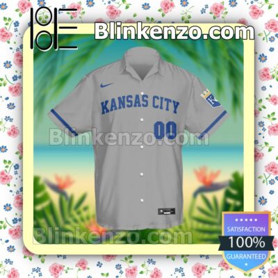Personalized Kansas City Royals Baseball Grey Summer Hawaiian Shirt, Mens Shorts a