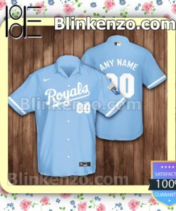 Personalized Kansas City Royals Baseball Light Blue Summer Hawaiian Shirt, Mens Shorts