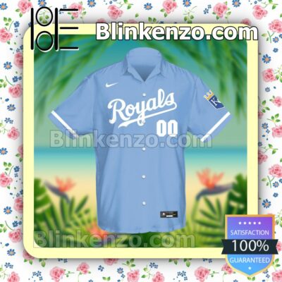 Personalized Kansas City Royals Baseball Light Blue Summer Hawaiian Shirt, Mens Shorts a