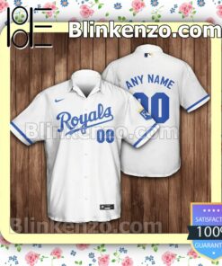 Personalized Kansas City Royals Baseball White Summer Hawaiian Shirt, Mens Shorts