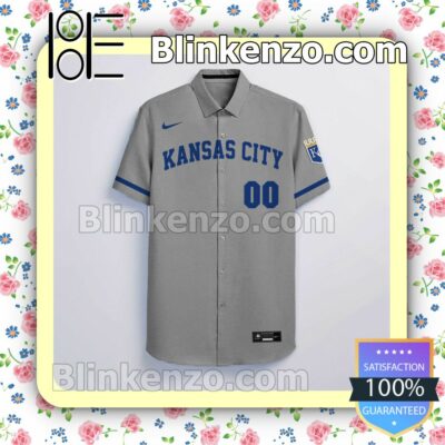 Personalized Kansas City Royals Gray Summer Hawaiian Shirt, Mens Shorts