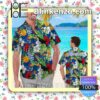 Personalized Kansas Jayhawks Parrot Floral Tropical Mens Shirt, Swim Trunk
