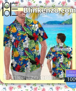 Personalized Kansas Jayhawks Parrot Floral Tropical Mens Shirt, Swim Trunk