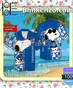 Personalized Kansas Jayhawks & Snoopy Mens Shirt, Swim Trunk