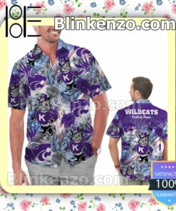 Personalized Kansas State Wildcats Tropical Floral America Flag For NCAA Football Lovers Mens Shirt, Swim Trunk