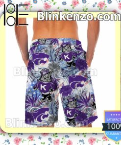 Personalized Kansas State Wildcats Tropical Floral America Flag For NCAA Football Lovers Mens Shirt, Swim Trunk a