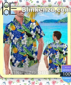Personalized Kentucky Wildcats Parrot Floral Tropical Mens Shirt, Swim Trunk