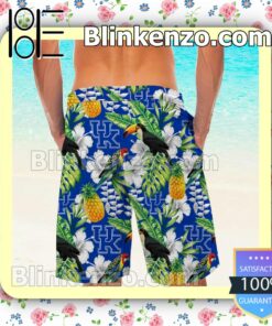 Personalized Kentucky Wildcats Parrot Floral Tropical Mens Shirt, Swim Trunk a