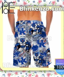 Personalized Kentucky Wildcats Tropical Floral America Flag For NCAA Football Lovers University of Kentucky Mens Shirt, Swim Trunk a