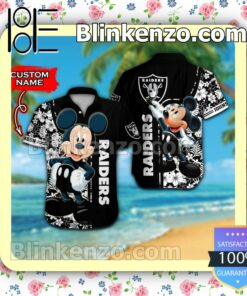 Personalized Las Vegas Raiders & Mickey Mouse Mens Shirt, Swim Trunk