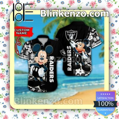 Personalized Las Vegas Raiders & Mickey Mouse Mens Shirt, Swim Trunk